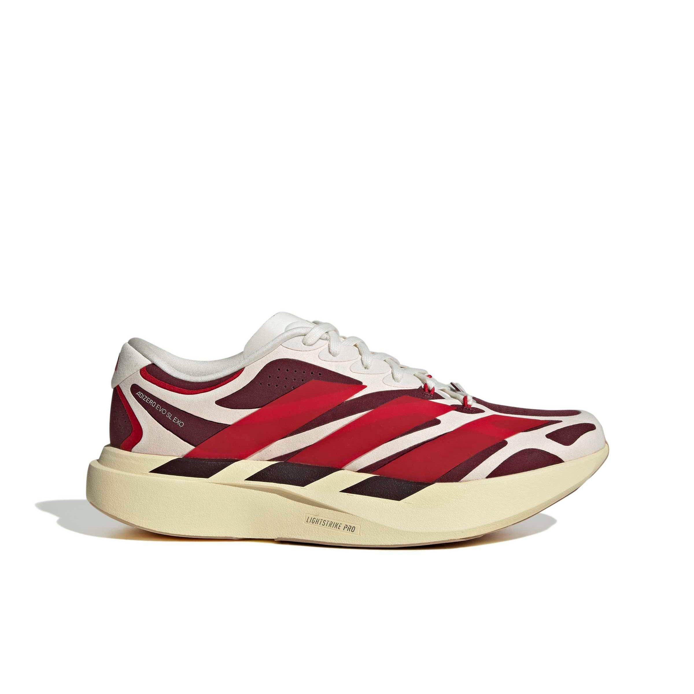 adidas Adizero EVO SL EXO Suede "Off White/Better Scarlet/Maroon" Men's Running Shoe - OFF WHITE/SCARLET/MAROON